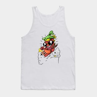 Dope flashing pepper character illustration Tank Top